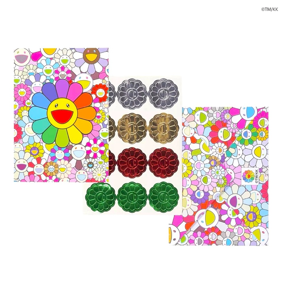 NEW Takashi Murakami Blank Card Stationary Matching Envelopes Stickers Set of 12